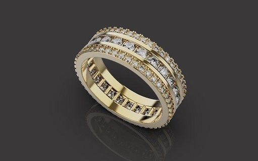 diamant bague 0072 bijoux anneaux or imprimable argent lux monde l'amour mariage mode conception platine bijou brillant 3d print model - Mito3D