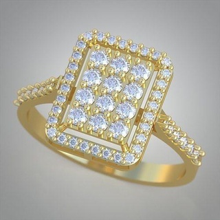diamante anillo 0250 3d imprimible model 15 joyería joya colgante pendiente colgantes lujo anillos arete pendientes pulsera collar Boda platino plata cadenas brazaletes 3d print model - Mito3D