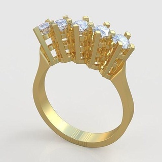 Diamant Ring 0297 3d druckbar Modell Schmuck Juwel Anhänger Ohrring Ohrringe Armband Halskette Hochzeit Gold Platin Silber Ketten Armreifen Ringe 3d print model - Mito3D
