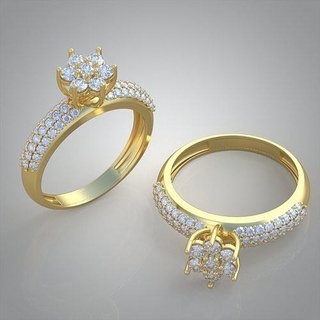 diamante squillare 0309 3d stampabile modello gioielleria gioiello pendente ciondoli lusso anelli orecchino orecchini braccialetto collana nozze oro platino argento Catene braccialetti 3d print model - Mito3D