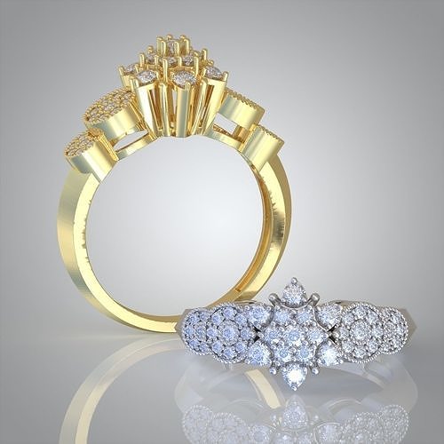 Diamant Ring 0331 3d druckbar model12 Schmuck Juwel Anhänger Luxus Ringe Ohrring Ohrringe Armband Halskette Hochzeit Gold Platin Silber Armreifen 3D print model - Mito3D