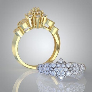 diamante anillo 0331 3d imprimible model12 joyería joya colgante pendiente colgantes lujo anillos arete pendientes pulsera collar Boda oro platino plata brazaletes 3d print model - Mito3D
