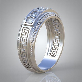 diamante anillo 0398 3d imprimible model11 joyería joya colgante pendiente colgantes lujo anillos arete pendientes pulsera collar Boda oro platino plata brazaletes 3d print model - Mito3D
