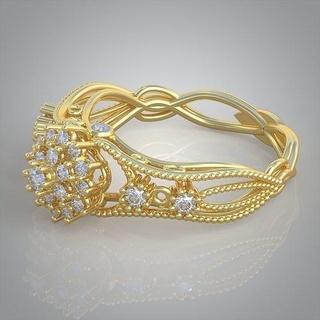 elmas yüzük 0417 3d yazdırılabilir model11 mücevher takı kolye lüks yüzükler küpe bilezik düğün altın platin gümüş bilezikler 3d print model - Mito3D