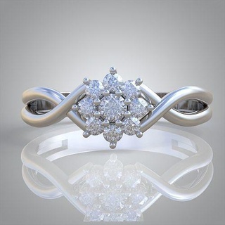 Diamant Ring 0418 3d druckbar model15 Schmuck Juwel Anhänger Luxus Ringe Ohrring Ohrringe Armband Halskette Hochzeit Gold Platin Silber Armreifen 3d print model - Mito3D