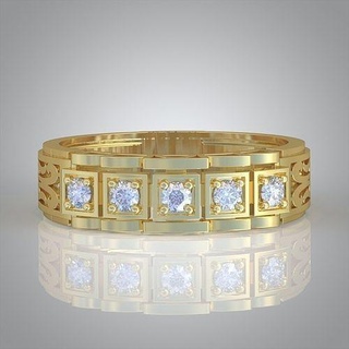 diamante squillare 0452 3d stampabile modello gioielleria gioiello pendente ciondoli lusso anelli orecchino orecchini braccialetto collana nozze oro platino argento Catene braccialetti 3d print model - Mito3D