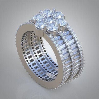 diamante anillo 0484 3d imprimible modelo joyería joya colgante pendiente colgantes lujo anillos arete pendientes pulsera collar Boda oro platino plata cadenas brazaletes 3d print model - Mito3D