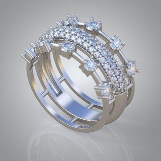 diamante anillo 0523 3d imprimible model11 joyería joya colgante pendiente colgantes lujo anillos arete pendientes pulsera collar Boda oro platino plata brazaletes 3d print model - Mito3D