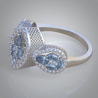 diamante anillo 0536 3d imprimible model11 joyería joya colgante pendiente colgantes lujo anillos arete pendientes pulsera collar Boda oro platino plata brazaletes 3d print model - Mito3D