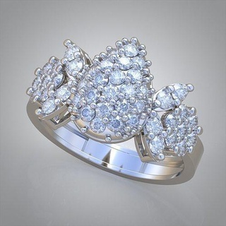 diamante anillo 0605 3d imprimible modelo joyería joya colgante pendiente colgantes lujo anillos arete pendientes pulsera collar Boda oro platino plata cadenas brazaletes 3d print model - Mito3D