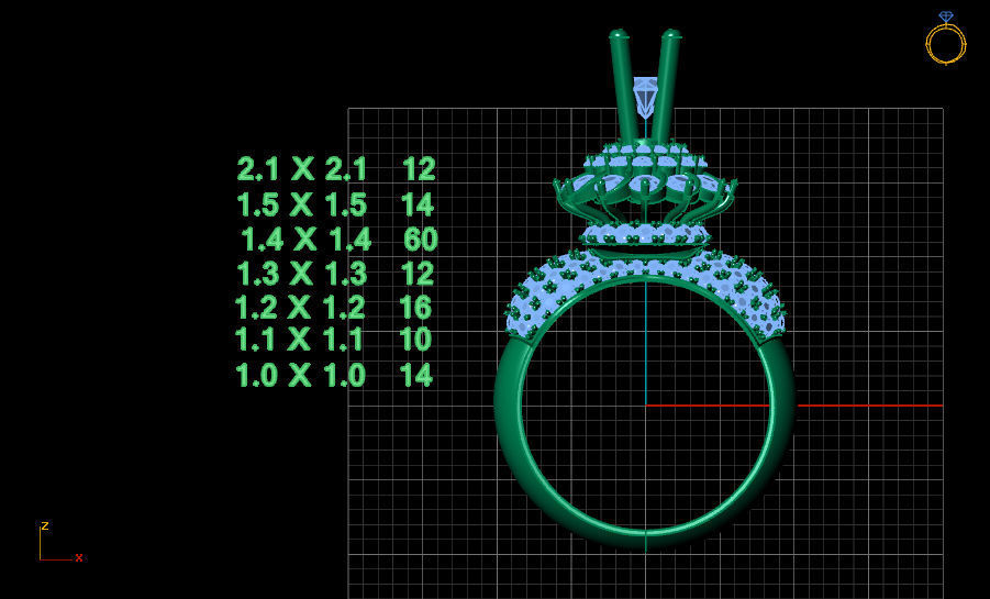 anello con diamante 1 gioielli il design business desktop tecnologia anelli 3D print model - Mito3D