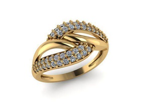 anel de diamante 1 jóias printable prata branco anéis 3d print model - Mito3D