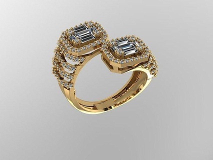 diamond ring 140 rings gold jewelry silver jewellery jewel wedding gem engagement fashion engagem beauty sapphire ruby rhino diamant 3d print model - Mito3D