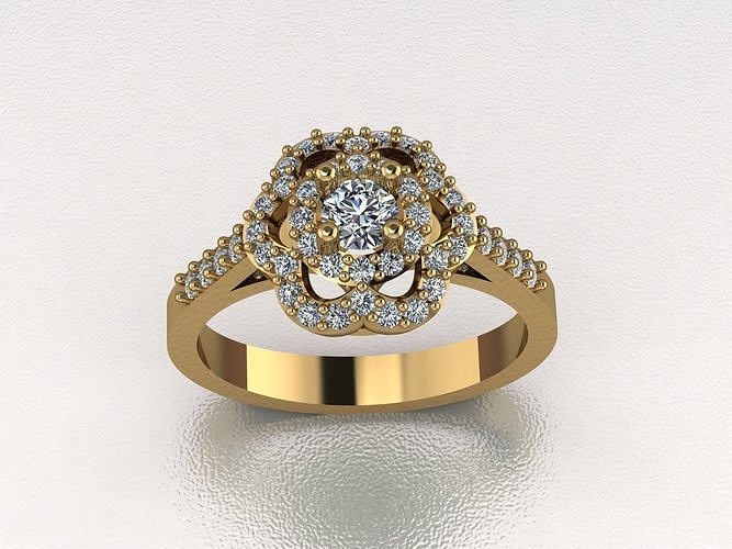 diamond ring 183 rings jewelry gold silver jewellery jewel wedding gem engagement platinum fashion engagem beauty ruby diamant solitair 3D print model - Mito3D