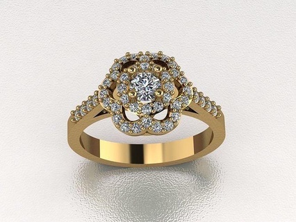 diamant bague 183 anneaux bijoux or argent bijou mariage gemme engagement platine mode engagem beauté rubis solitaire 3d print model - Mito3D