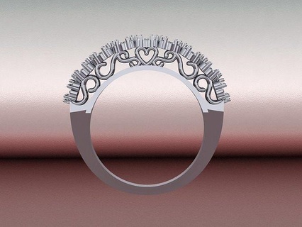 diamant bague 190 bijoux argent or bijou gemme mariage anneaux mode engagem brillant engagement beauté saphir rubis 3d print model - Mito3D