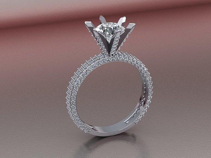 diamond ring 207 rings jewelry gold silver jewellery jewel wedding gem engagement fashion beauty 3d print model - Mito3D