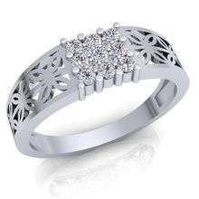 elmas yüzük 25 mücevher düğün nişan yazdırılabilir gümüş altın takı angagem moda sterlin beyaz parlak kolye 3d print model - Mito3D