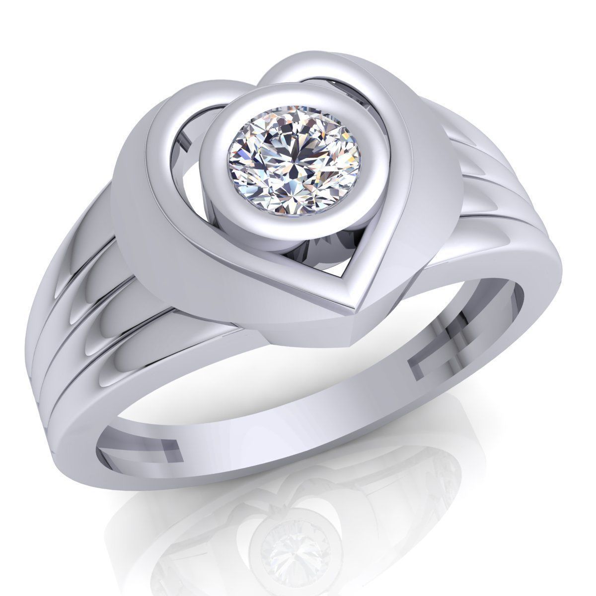 diamant bague 28 bijou mariage engagement bijoux imprimable argent or mode sterling blanc brillant solitaire beauté anneaux 3D print model - Mito3D