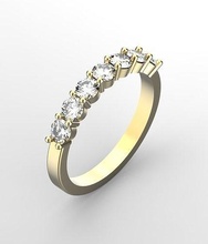 diamond ring 3 mm stones jewelry engagement gold printable band wedding precious brilliant rings 3d print model - Mito3D