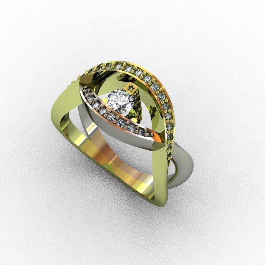 diamant ring 3d drucken modell schmuck silber juwel mode schönheit ohren druckbar engagem gold nashorn matrix 3dprint 3dmodeling cad ringe 3D print model - Mito3D