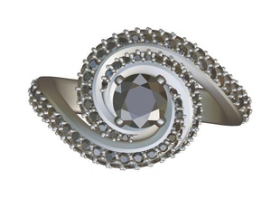 diamant bague 3d impression modèle bijoux or argent gemme bijou sterling cnc anneaux mariage précieux 3dprinted conception mode pendentifs 3d print model - Mito3D