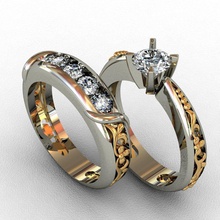 diamond ring 3d print model jewelry gold printable rhino rhinoceros matrix gem wedding silver stereoliteography solidescape rings female luxury jewelery design platinum 3d print model - Mito3D