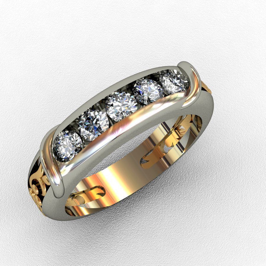 anel de diamante impressão 3d do modelo jóias rinoceronte rhino prata gem printable branco matriz vray render Modelo Impressão stereoliteography solidescape jewelwry o design ouro feminino anéis 3D print model - Mito3D
