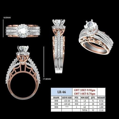 diamond ring 3d print model jewelry gold printable rings engagement platinum wedding jewellery necklaces 3d print model - Mito3D