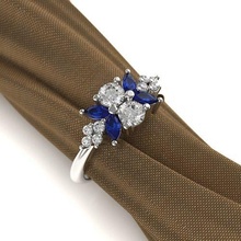 diamant bague 4 Marquise engagement bijoux argent platine brillant élégant mode imprimable gemme or luxe anneaux 3d print model - Mito3D