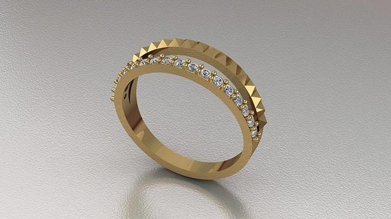 diamant bague 80 anneaux bijoux or argent mariage bijou gemme engagement mode engagem brillant beauté saphir 3d print model - Mito3D