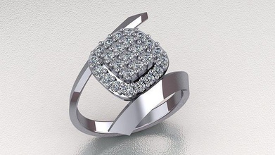 diamond ring 91 rings jewelry gold silver jewellery jewel wedding gem engagement fashion engagem sapphire beauty ruby rhino brilliant 3d print model - Mito3D