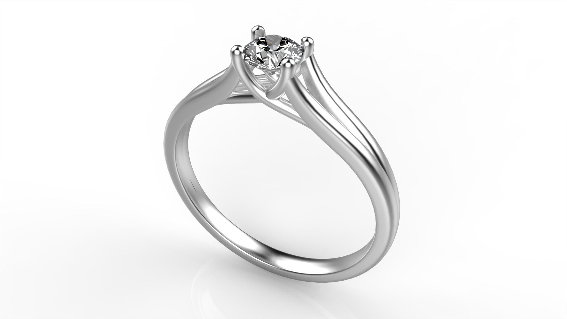 diamond ring all size jewelry wedding silver engagem rings 3D print model - Mito3D