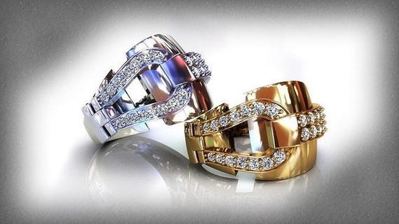 diamante squillare cintura oro stampabile gioielleria gioiello gemma nozze platino collana catena selezionato nodo moda anelli 3d print model - Mito3D