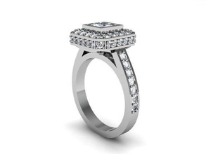 anel de diamante classic engajamento jóias haste galeria engegment o anéis 3d print model - Mito3D
