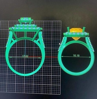 Diamant Ring Paar Schmuck Ringe Hochzeit Engagement Gold 3d print model - Mito3D