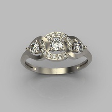 diamond ring design 3 jewelry brilliant engagement gem gold jewel jewellery printable silver stone wedding rings 3d print model - Mito3D