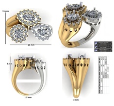 Diamant Ring Einzelheiten Gold Schmuck Silber Hochzeit Engagement Ringe 3d print model - Mito3D