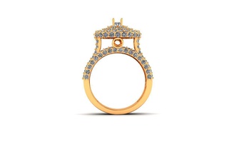 anel de diamante duplo halo jóias rodada anéis 3d print model - Mito3D