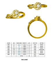 diamante anillo dr1 micro ajuste amarillo oro hermoso peso joyería joya anillos 3d print model - Mito3D