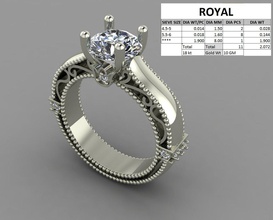 diamante anillo doble color joyería joya oro imprimible anillos 3d print model - Mito3D