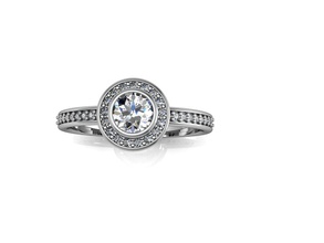 diamond anello di fidanzamento gioielli oro argento diamont moda disco platino gioiello carattere umana abbigliamento anelli 3d print model - Mito3D