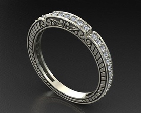 eternidade anel diamante moda eua floral joalheria ouro prata jóias casamento noivado luz banda mulheres canadá esmaltes torêutica gravado argolas 3d print model - Mito3D