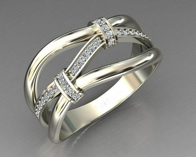 diamante anel moda joalheria ouro Casamento branco imprimível noivado lindo mulher luxo mínimo euro EUA simples gema único luz peso nó argolas 3d print model - Mito3D
