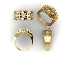 diamond ring jewellery 3d print model gold silver fashion sterling printable jewel beauty wedding gem stone cast jewelry rings 3d print model - Mito3D