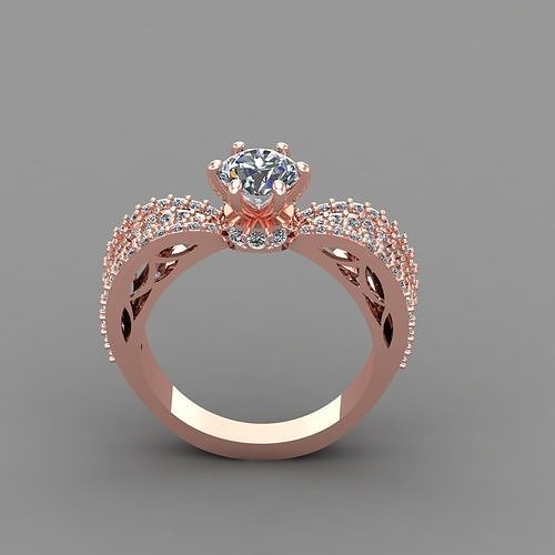 diamond ring jewellery women jewelry gold printable silver rings wedding engagement fashion 3D print model - Mito3D