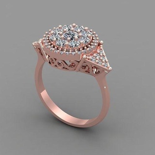 diamante anel jóias mulheres joalheria argolas prata imprimível ouro Casamento noivado branco platina 3d print model - Mito3D