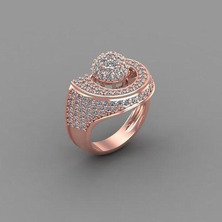 elmas yüzük mücevher KADIN takı yüzükler altın gümüş düğün nişan platin beyaz sterlin 3d print model - Mito3D