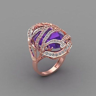 diamante anillo joyería mujer joya imprimible anillos compromiso platino Boda oro precioso solitario libra esterlina 3d print model - Mito3D