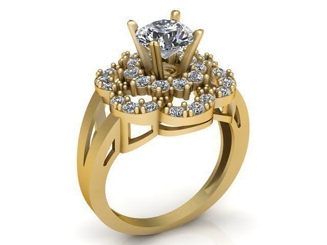 elmas yüzük mücevher KADIN 3d Yazdır model takı değerli platin kırat gümüş yazdırılabilir altın lüks Solitaire yüzükler nişan düğün grup moda 3D print model - Mito3D